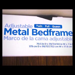 Black adjustable bed frame.